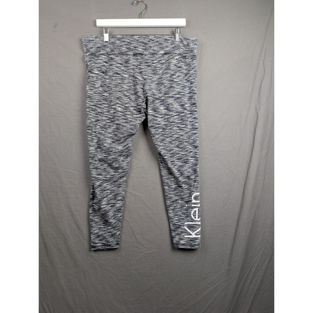 Calvin Klein Performance Womens 2X Space Dye Leggings Gray White
